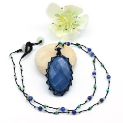 Collier aventurine bleue...