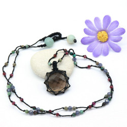 Collier pierre quartz fumé...