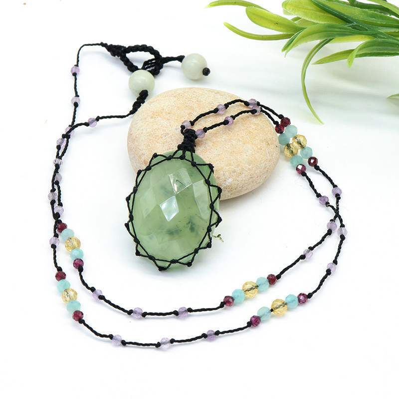 Collier pierre prehnite sur fil Collier pierre prehnite sur fil