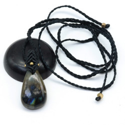 Collier labradorite sur cordon