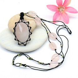 Collier pierre quartz rose...