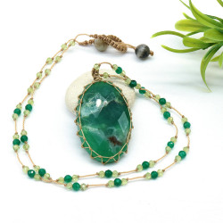 Collier fil de coton et...