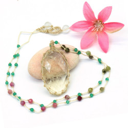 Collier pierre citrine sur...