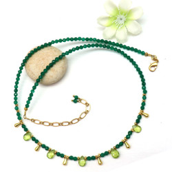 Collier pierres agate verte...