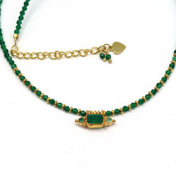 Collier pierres vertes et...