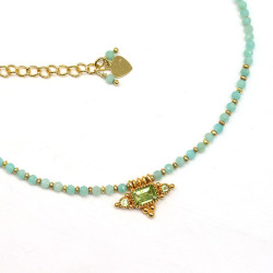Collier amazonite facettée...