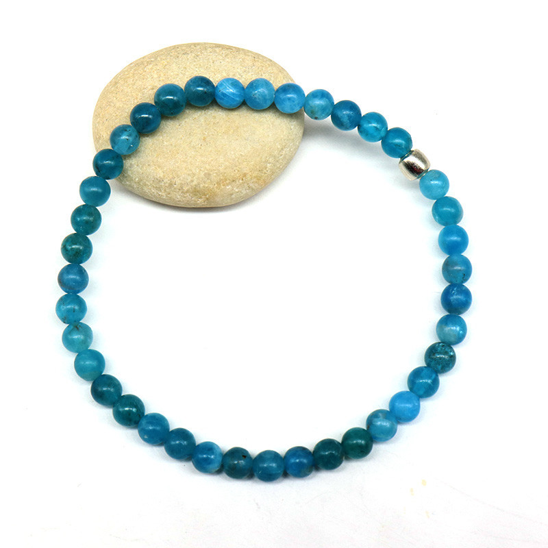 Bracelet pierres apatite 4mm Bracelet pierres apatite 4mm