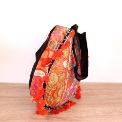 Sac indien brodé orange et...