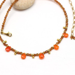 Collier cornaline facettée...