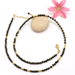 Collier tourmaline noire facettée