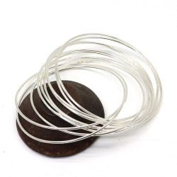 Lot de 10 joncs plaqué argent