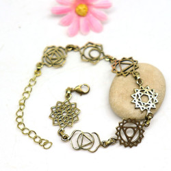 Bracelet 7 chakras doré