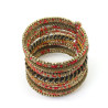 Bracelet manchette large orange et doré
