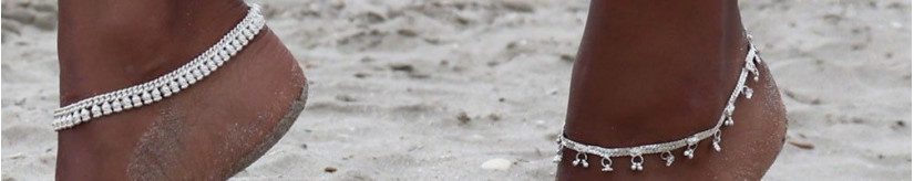 Chaîne de cheville en argent : simple ou avec pierres naturelles