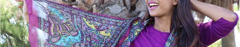 Nos foulards en soie femme d'Inde : colorés et à petits prix